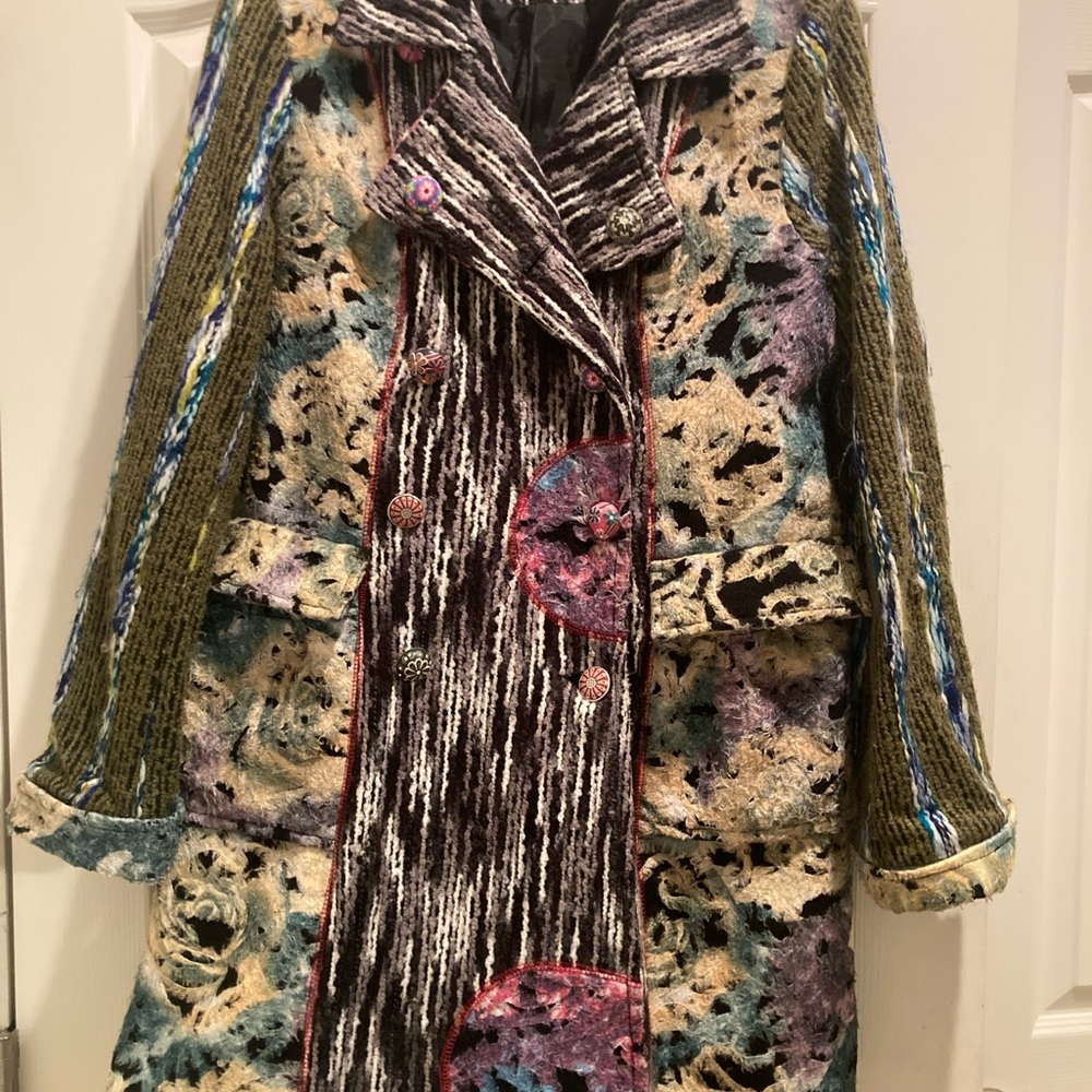 Adore Multicolor Artistic Trench Coat